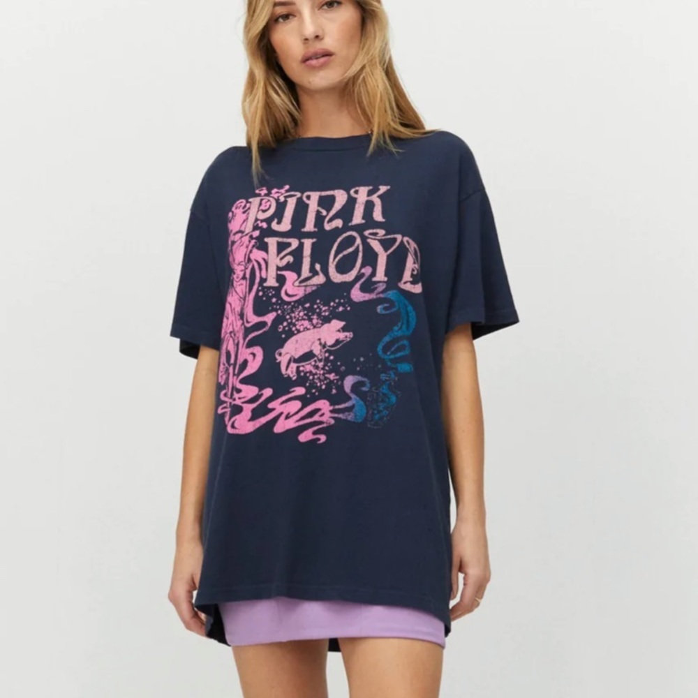 Women’s Daydreamer for Free People Pink Floyd Tee Dress in Vintage Navy